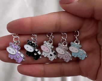 Cow Keyring Cow Keychain Cow Enamel Charm Cow Keyring Unisex