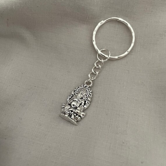 thumbnail image 2 of Om Ganesha Keychain - Metal Hindu Ganesh Ganpati Bag Charm - Made In UK 2 of 5