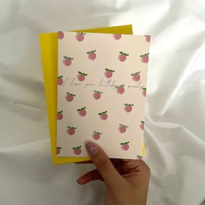 I Hope Your Birthday Is Peachy Birthday Card Peach Birthday Card Peach Card Birthday Card for Her Card for Him
