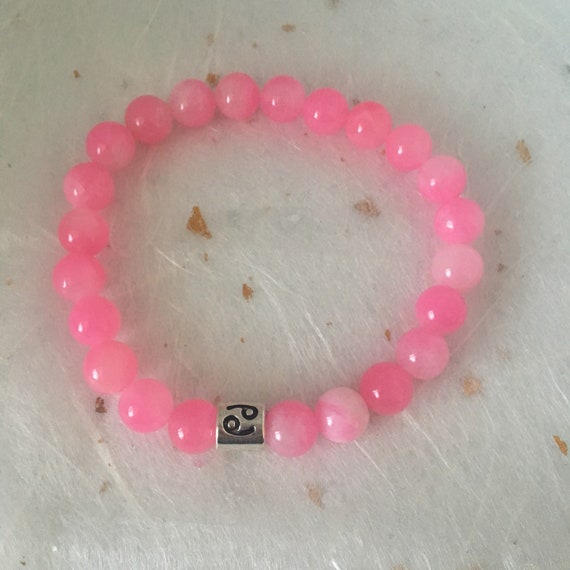 Pink Marble Cancer Star Sign Zodiac Sign Bracelet Etsy