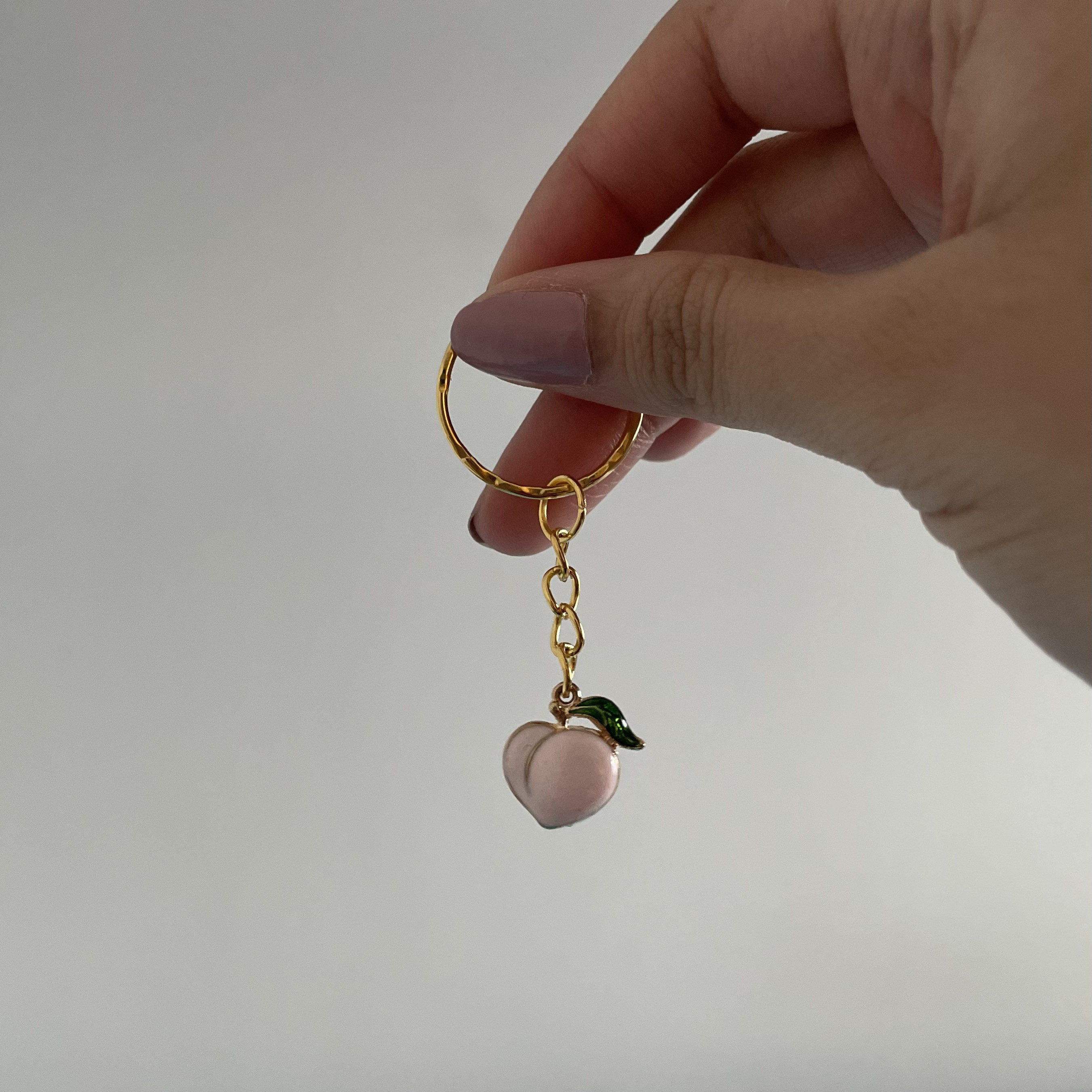 Peach Keyring Enamel Keyring Unisex Etsy UK
