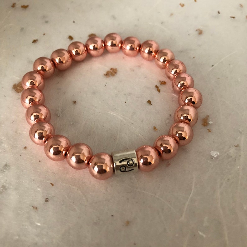 Rose Gold Cancer Star Sign Zodiac Sign Bracelet