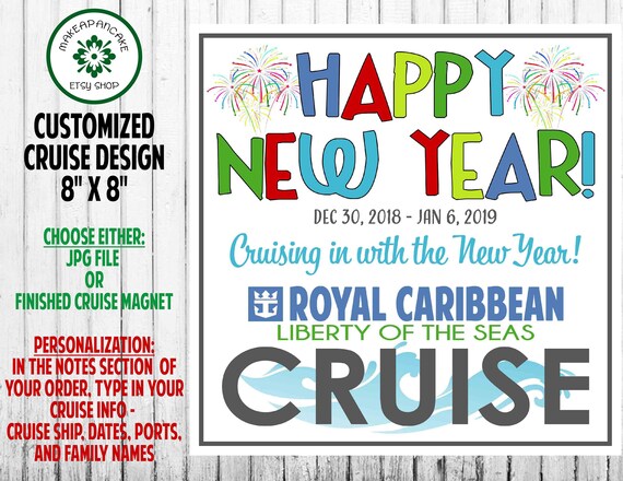 New Year S Eve Customized Cruise Magnet With Fireworks Etsy