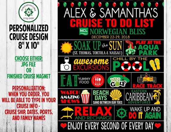 Christmas Cruise Magnet Customized Royal Caribbean Carnival Etsy