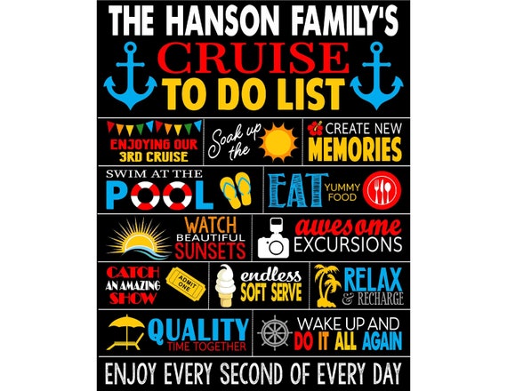 Custom Cruise Magnet Generic Cruise To Do List Carnival Etsy