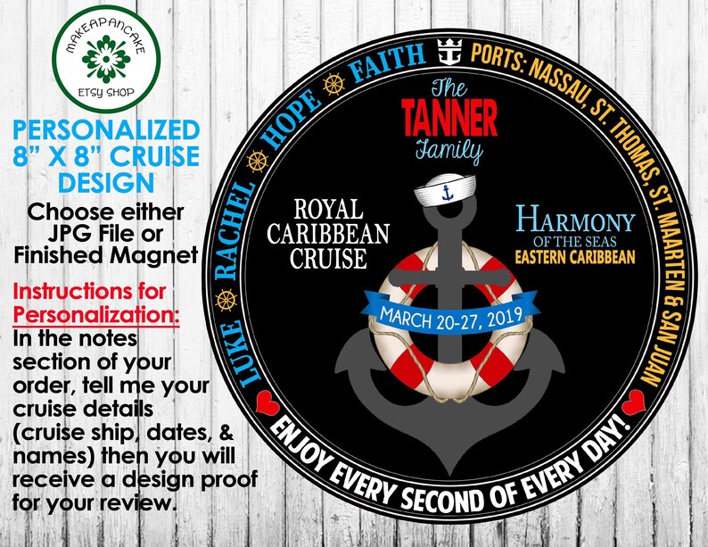 Cruise Magnet Customized Personalized Royal Caribbean Disney Etsy