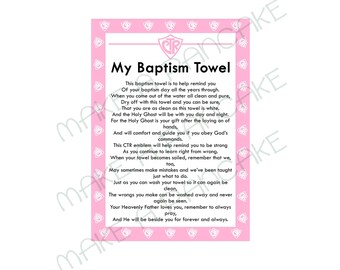 Baptism Towel Poem - Etsy