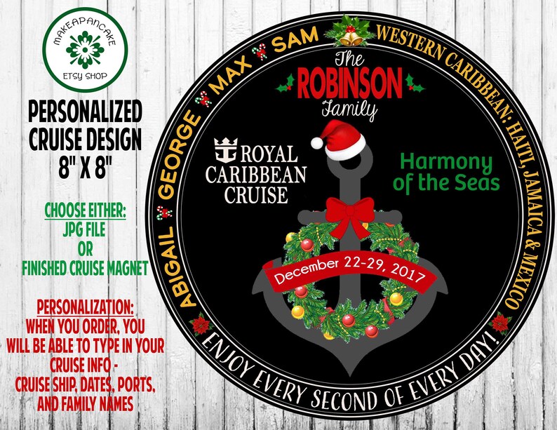 Christmas Cruise Customized Magnet Royal Caribbean Cruise Etsy