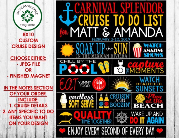 Cruise Magnet Customized Carnival Royal Caribbean Disney Etsy