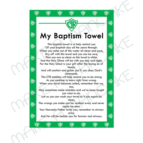 Baptism Towel - Etsy