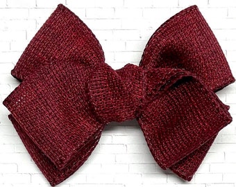 Burgundy Dog Hair Bow,  Dog Head Bow