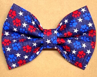 White Blue Dog TieDog AccessoriesFREE SHIPPING July 4th Dog Bow TieBow Tie for DogsPatriotic Dog Bow TieDog NeckwearRed
