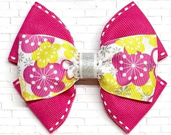 Spring Ribbon Dog Bow