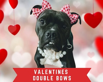 Valentine's Double Bows on Nylon Headband