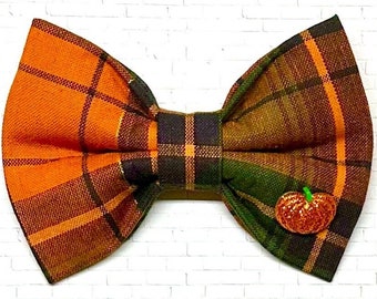 Fall Pumpkin Dog Bow