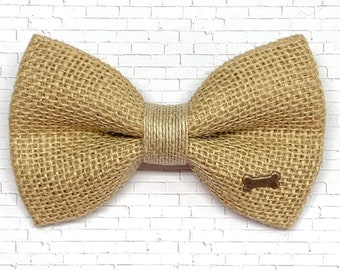 Just Burlap Dog Bow