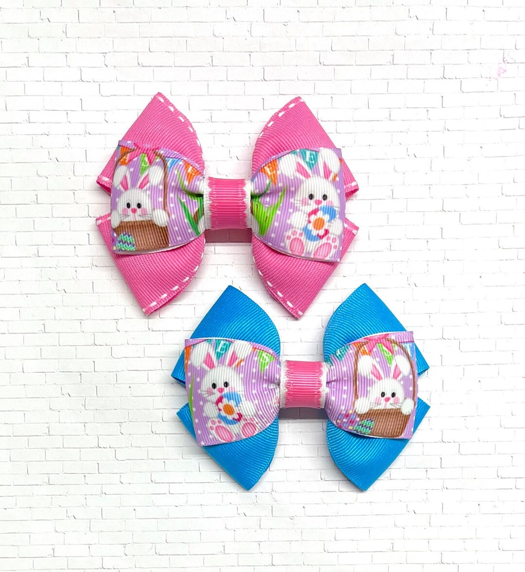 Easter Rabbit Ribbon Dog Bow - Etsy