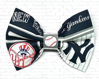 Yankees Baseball Dog Bow