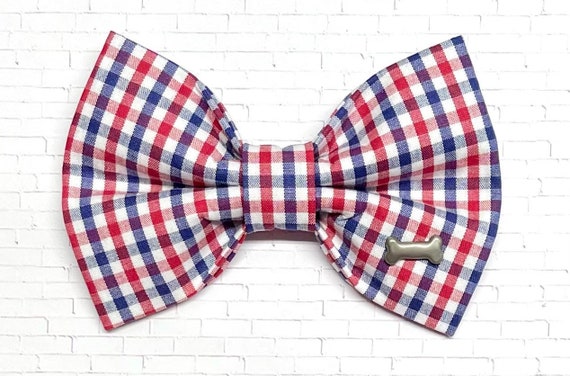 Red White and Blue Dog Bow Etsy