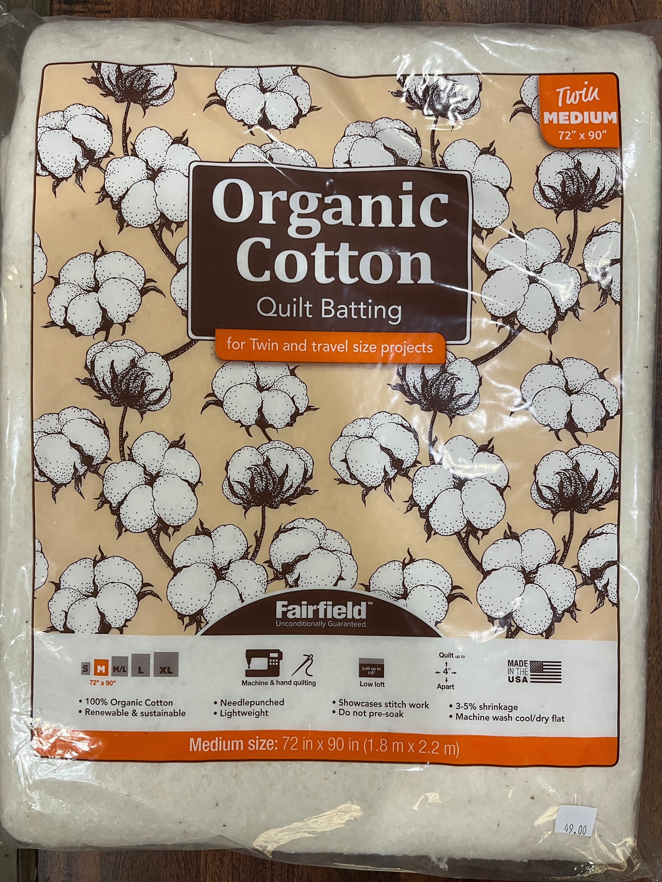 Fairfield Premium Organic Cotton Batting Twin