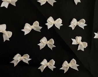 Tiny White Bows 25-50pcs Multi Purpose Bows Card Making - Etsy