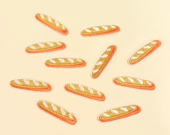 Mini Baguette Bread Patch Iron On 1pc- French Bread Sandwich Patches, Small Cute Food Badge Breakfast Coffee France - Mini Series Patches