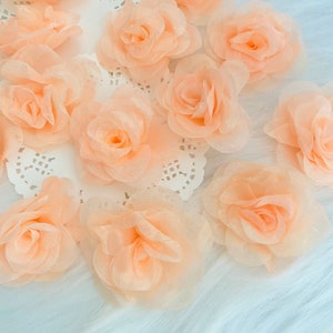 2 Organza Rolled Roses Chiffon Roses Organza Roses Chiffon