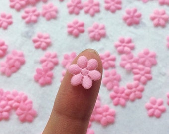 Tiny Pink Flowers 50-100pcs, Mini Die Cut Flowers, Card Making, Tiny Embellishment, Doll Making, Decorative Flowers, Fabric Flower Shape