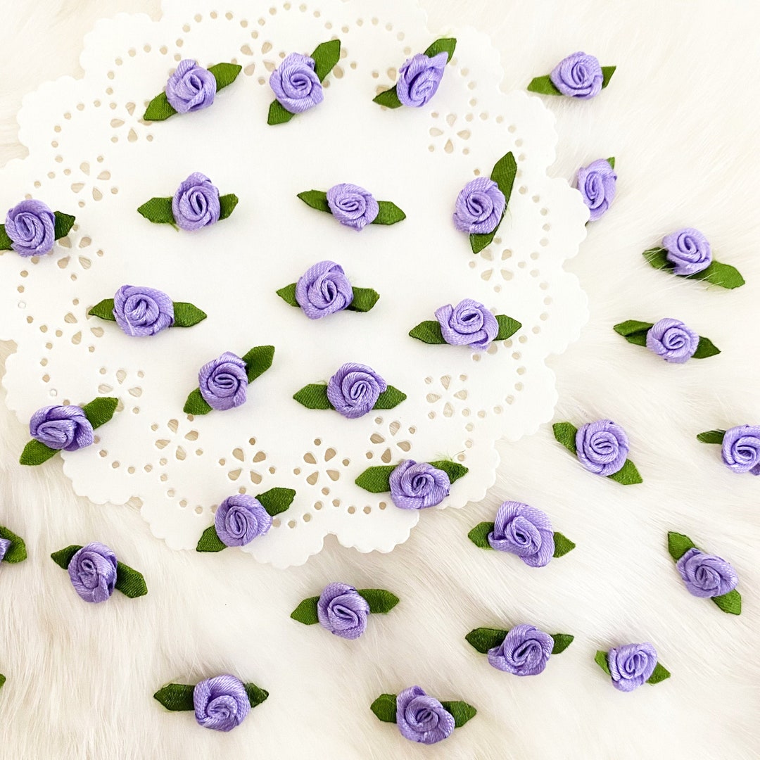 Tiny Lavender Roses S 25-50pcs, Mini Satin Roses, Mauve Rose Buds ...