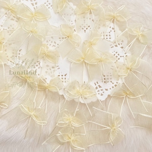 Elfenbeinspitze Bögen 20 Stück, Organzaband Bögen, Karten machen Hochzeit Handwerk Bögen, Puppenkostüme, Dessous Bögen, Nähen Applikationen