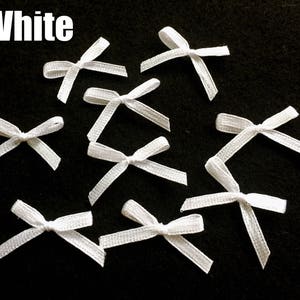 Mini White Satin Bows 1/8 Ribbon, White Ribbon Bows, Wedding Crafts, White Embellishment, Decorative Bows, Cards Making Sewing Bow