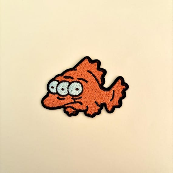 Three Eyed Fish Patch Iron On, The Simpsons Patch Blinky Cartoon Fan Gifts, Funny Monster Sew on Applique Patches for Jeans Hat Jacket
