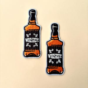 Whiskey Bottle Patch Iron On 1pc- Bourbon Drinks Alcohol Patches Old Fashioned Cocktail Liquor Drinks, Sewing Applique Jeans Hat Patches