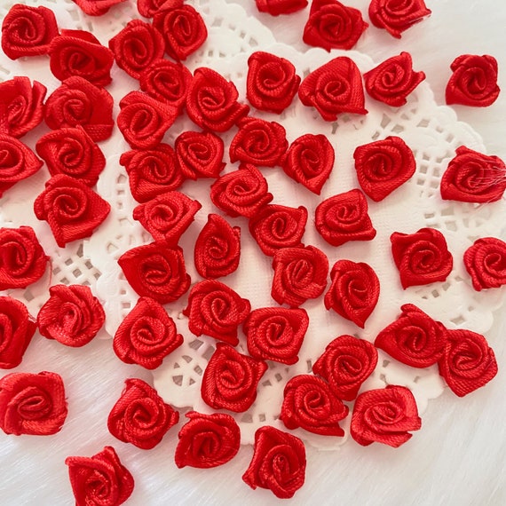 Coral Rose Organza Beaded Flowers - LunaLandSupply - High quality handmade  supplies