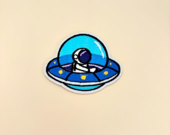 Astronaut Patch Iron On 1pc- Space Ship Patch, Cute Planet Patches Celestial Solar System Galaxy Badge DIY Clothing Jeans Hat Vest