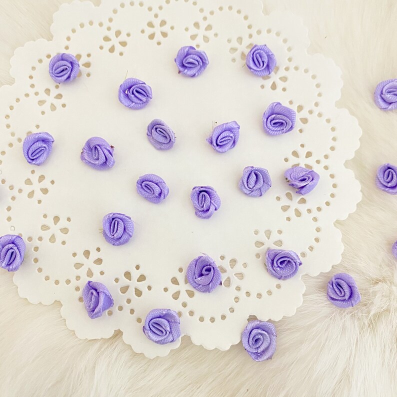 Tiny Lavender Roses S 25-50pcs Mini Satin Roses Mauve Rose - Etsy