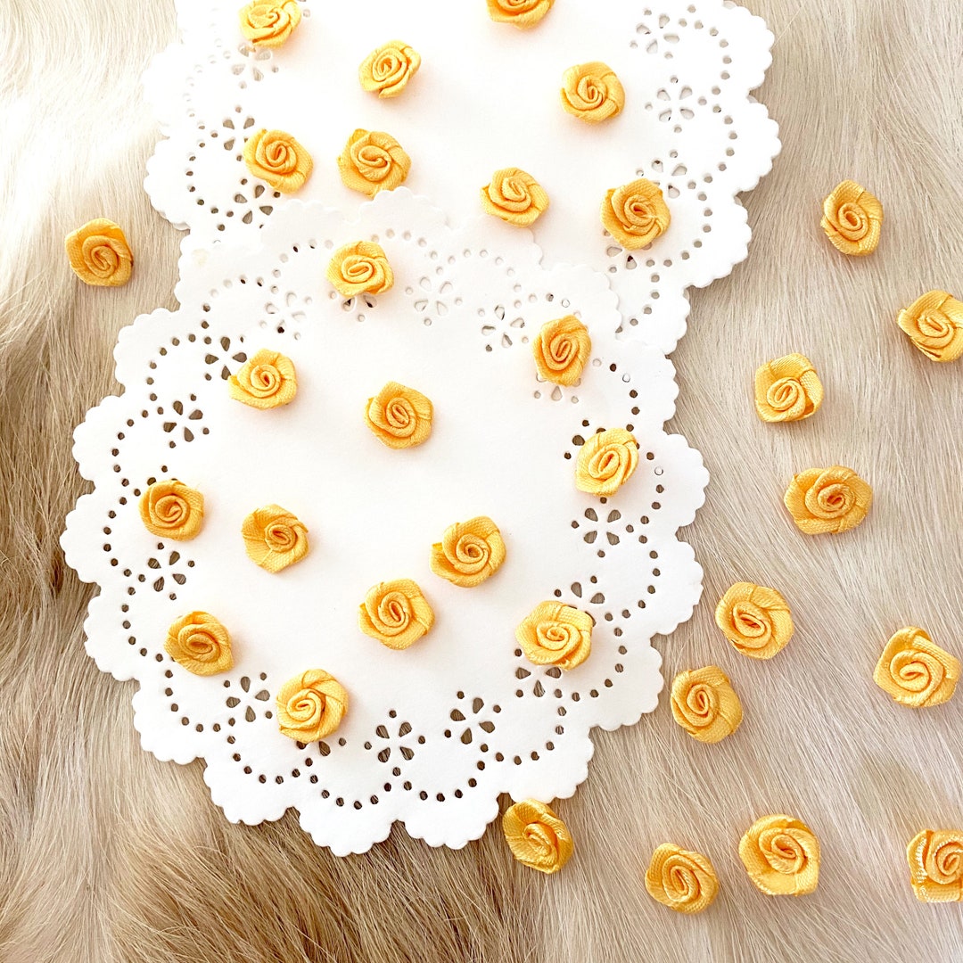 Small Marigold Roses 15mm, Yellow Satin Roses, Marigold Flowers, Small ...