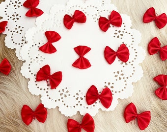 100 Pcs Ribbon Bows, 1.57X0.4In Mini Satin Bows For DIY