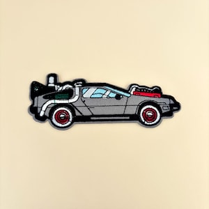 Back to the Future Iron Patch 1pc, 80s Car Patches Movies Fan Art Badge Cool Trendy Embroidered Patch, Jacket Jeans Clothing Accessories