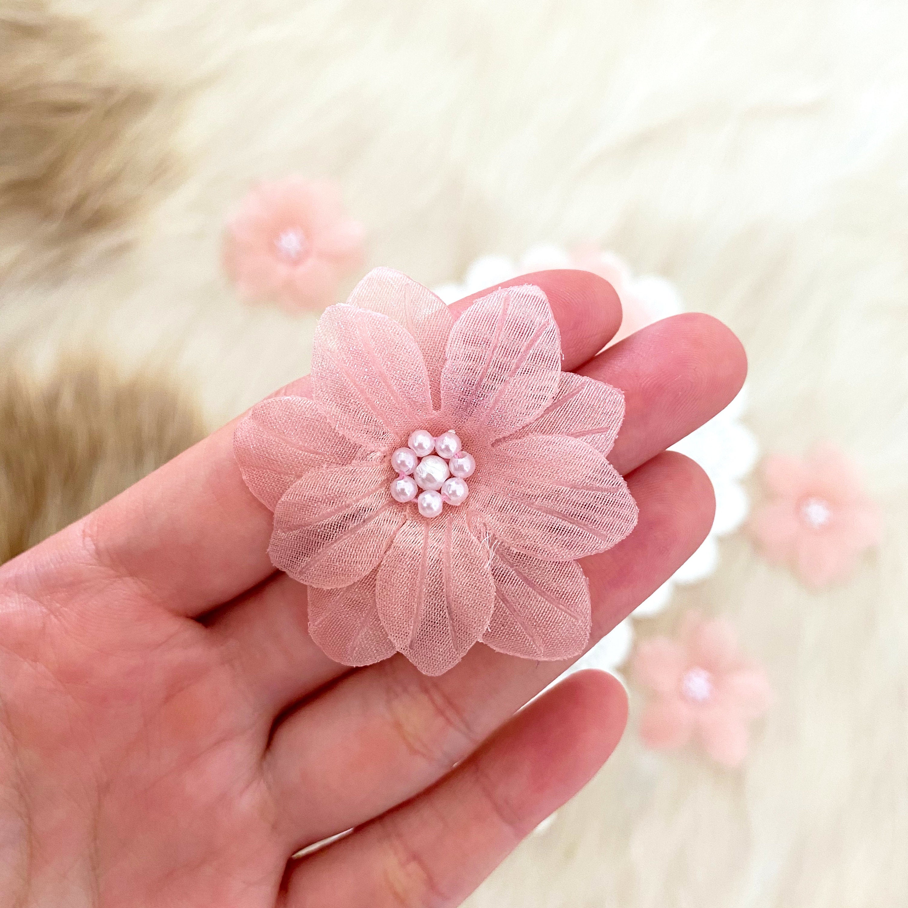 Fiore all'occhiello per matrimonio, fatto a mano, con spilla e clip (4 pezzi, blu reale