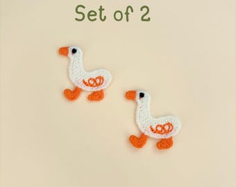 Set of 2 - Mini Duck Patch Sew on, Small Ducky Chicks Embroidered Patches Soft Applique, Cute DIY Baby Clothing- Mini Series Patches