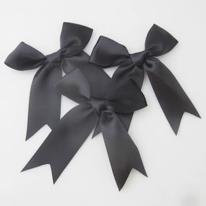 Grandi fiocchi di raso nero da 3,5 pollici XL, fiocchi di nastro nero, annodati a mano, fiocchi regalo per bomboniere, grandi fiocchi di raso di lusso, fiocchi neri
