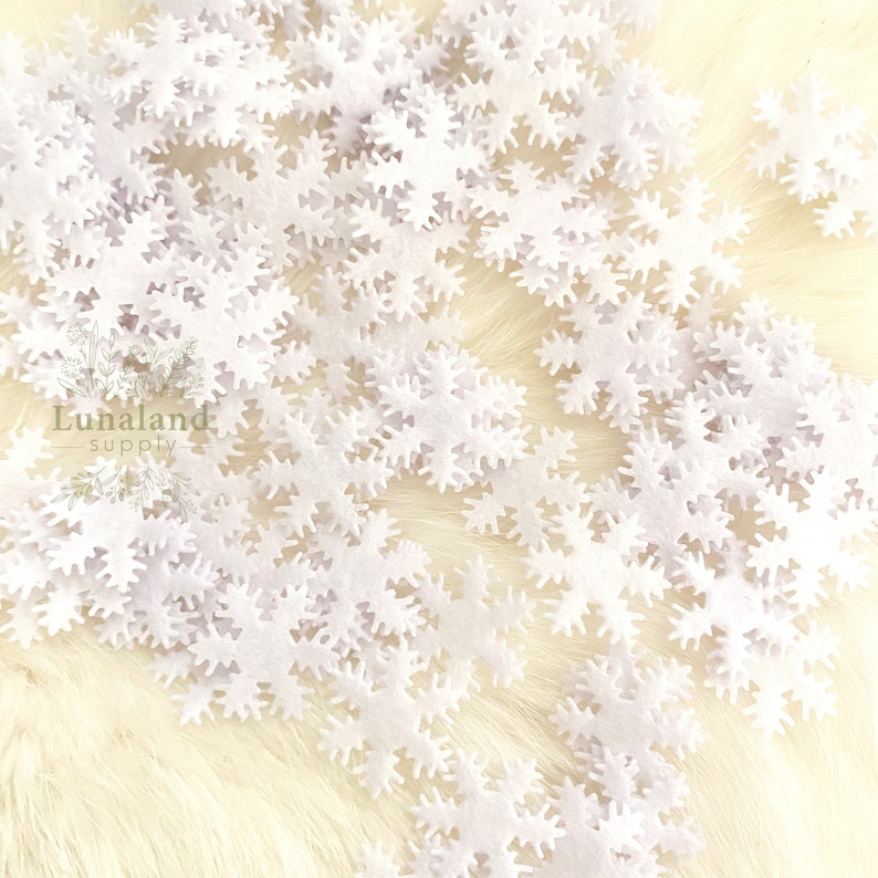 Fuzzy Snowflake Tiny Felt Snowflakes 25pcs 10mm, Snowflakes Die Cut Shape, Christmas ...