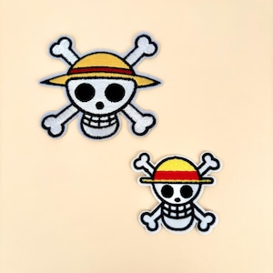 One Piece Pirate Skull Patch Iron On 1pc- Straw Hat Luffy Anime Japan Manga Series, Monkey D. Hat Patch, Japanese Cartoon T-shirt Badge