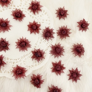 12 Burgundy Tiny Chrysanthemum, Red Fabric Flowers, Mini Rose Buds, Pinwheel Flowers, Tiny Roses, Sewing Flowers, Lingerie Making, Millinery