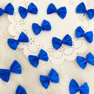 Mini papillon blu reale 12 pezzi, fiocchi in raso blu, piccoli fiocchi blu, mini papillon, piccoli fiocchi per artigianato, fiocchi fatti a mano, creazione di cartoline