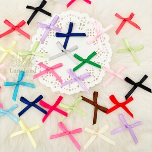 Fiocchi di raso assortiti da 1/8 di nastro, fiocchi di colori misti per lavori artigianali, fiocchi per cucire lingerie, creazione di biglietti, decorazioni per feste, piccoli fiocchi di nastro misti