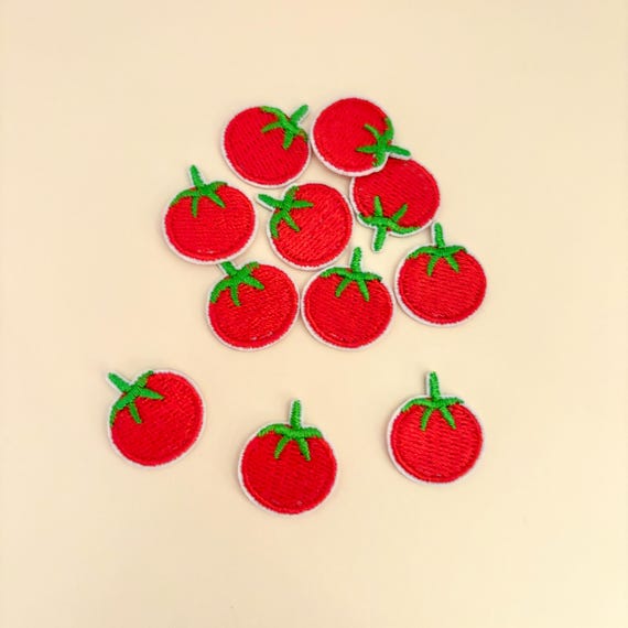 Mini Cherry Tomato Patch Iron On 1pc- Small Vegetable Patch Summer Garden Plants, Italian Food Badge Sew on Applique - Mini Series Patches