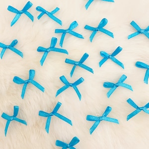 Small Sky Blue Bows 25-50pcs, Blue Ribbon Bows, Multi Purpose Bows,Gift making Bows,Aqua Blue Bow,Pastel Blue Bows,Card Making,Sewing