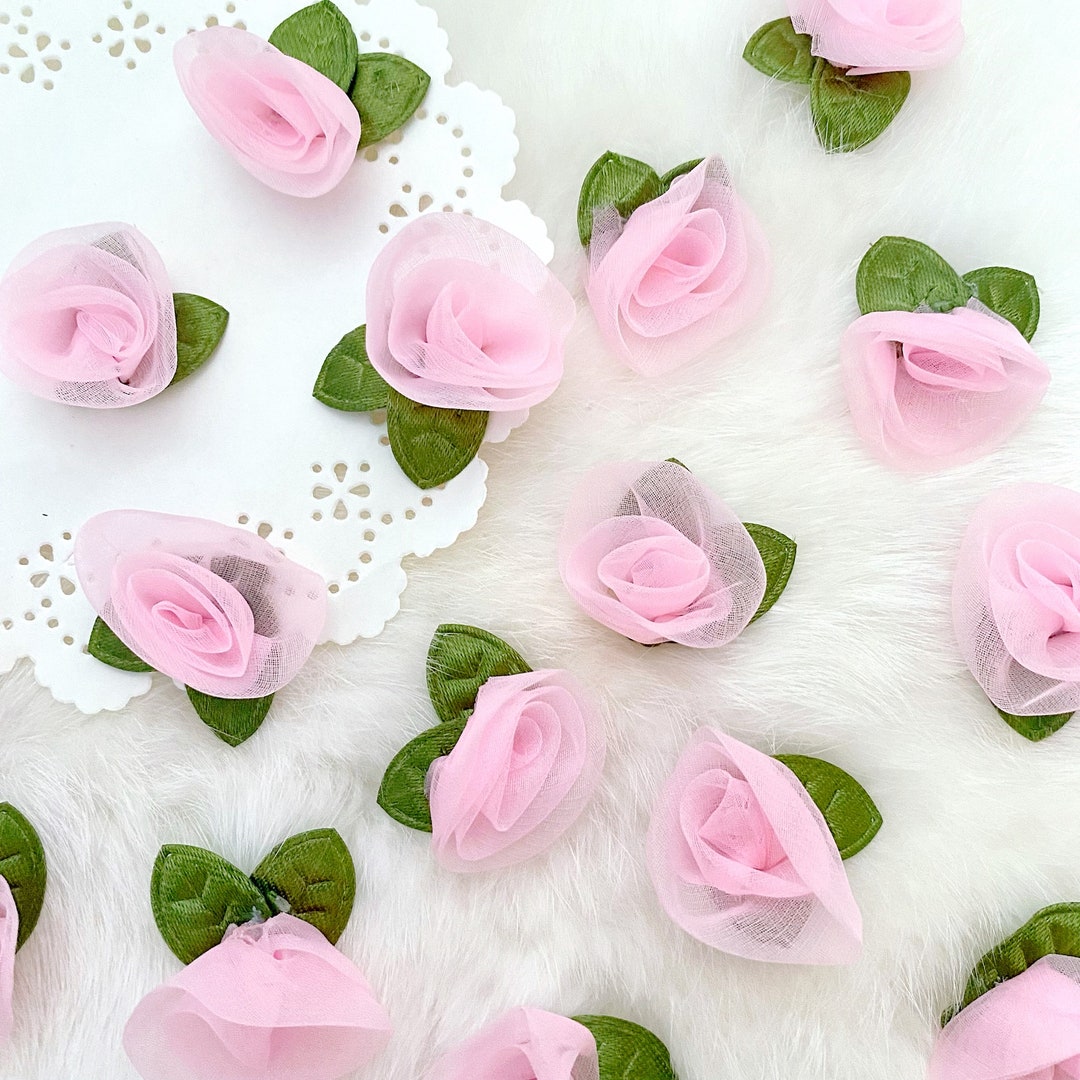Pastel Pink Chiffon Roses With Leaf 1
